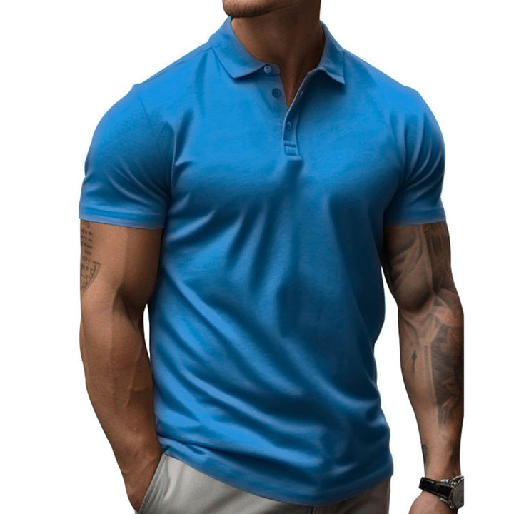 Mens Slim-Fit Short-Sleeve Henley Polo Shirt
