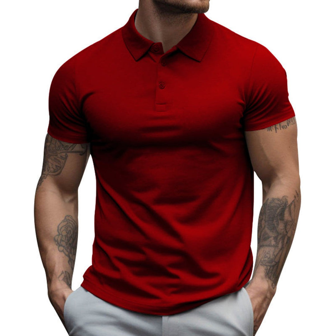 Mens Slim-Fit Short-Sleeve Henley Polo Shirt