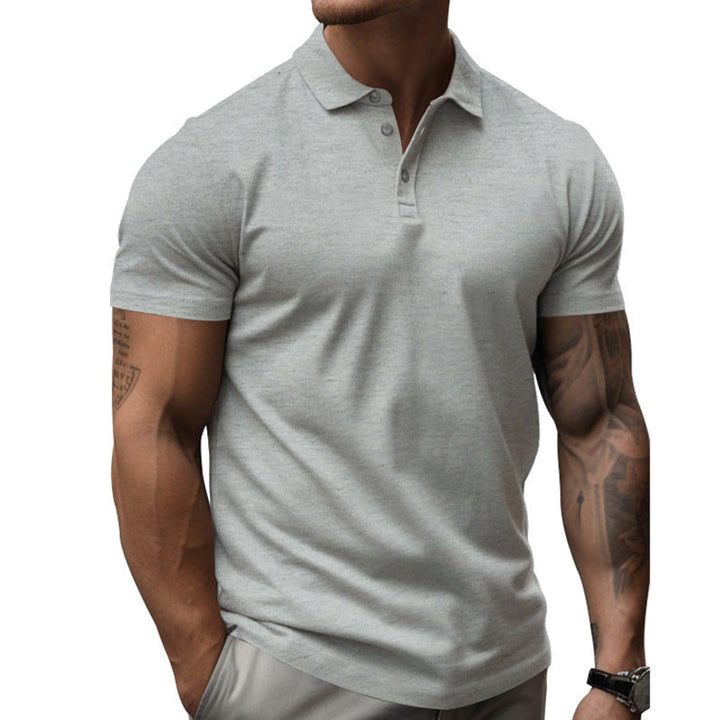 Mens Slim-Fit Short-Sleeve Henley Polo Shirt