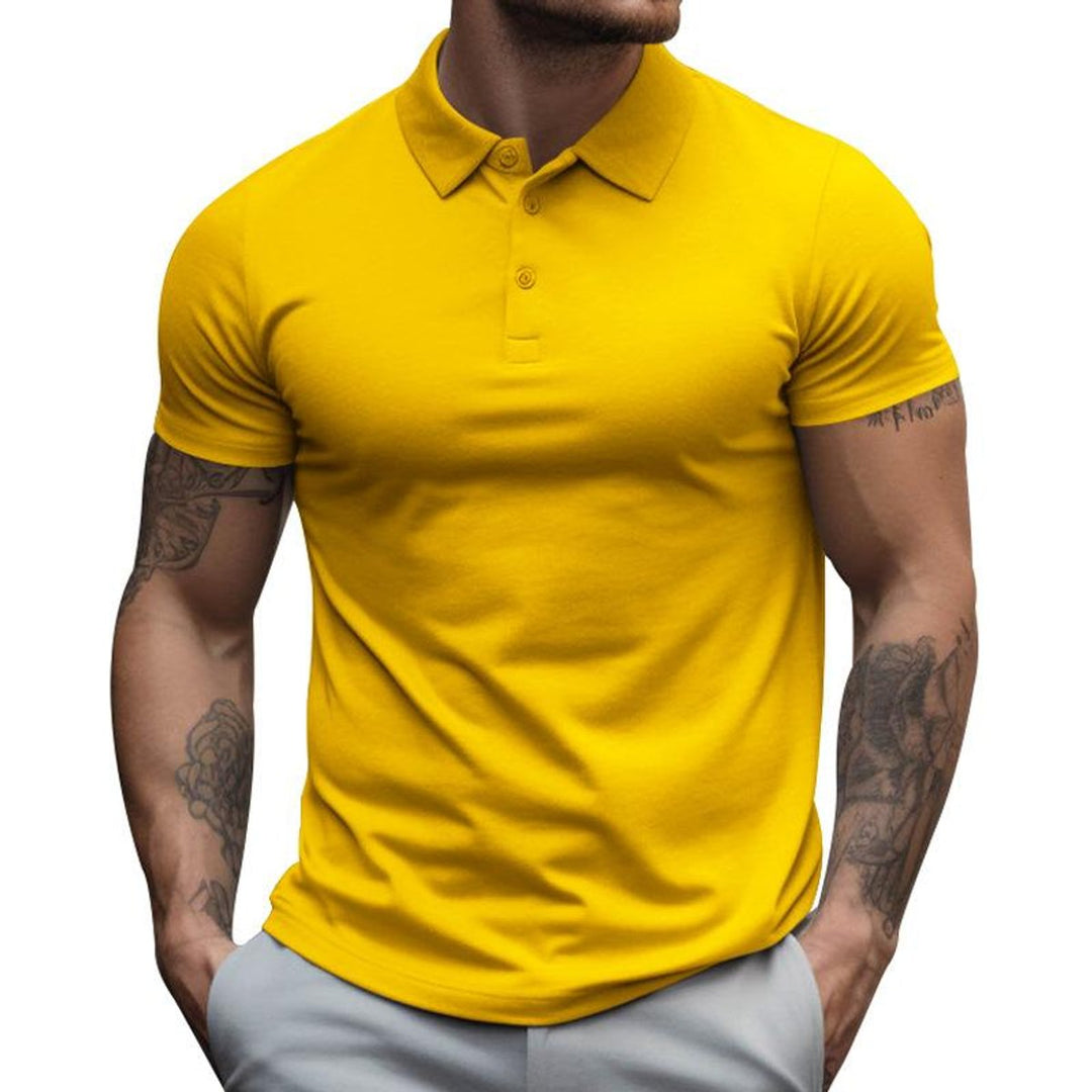 Mens Slim-Fit Short-Sleeve Henley Polo Shirt
