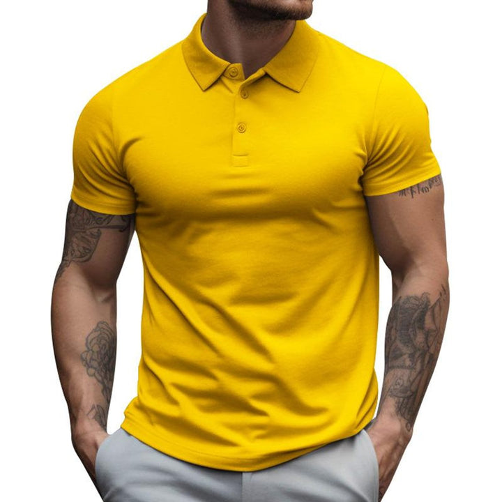 Mens Slim-Fit Short-Sleeve Henley Polo Shirt