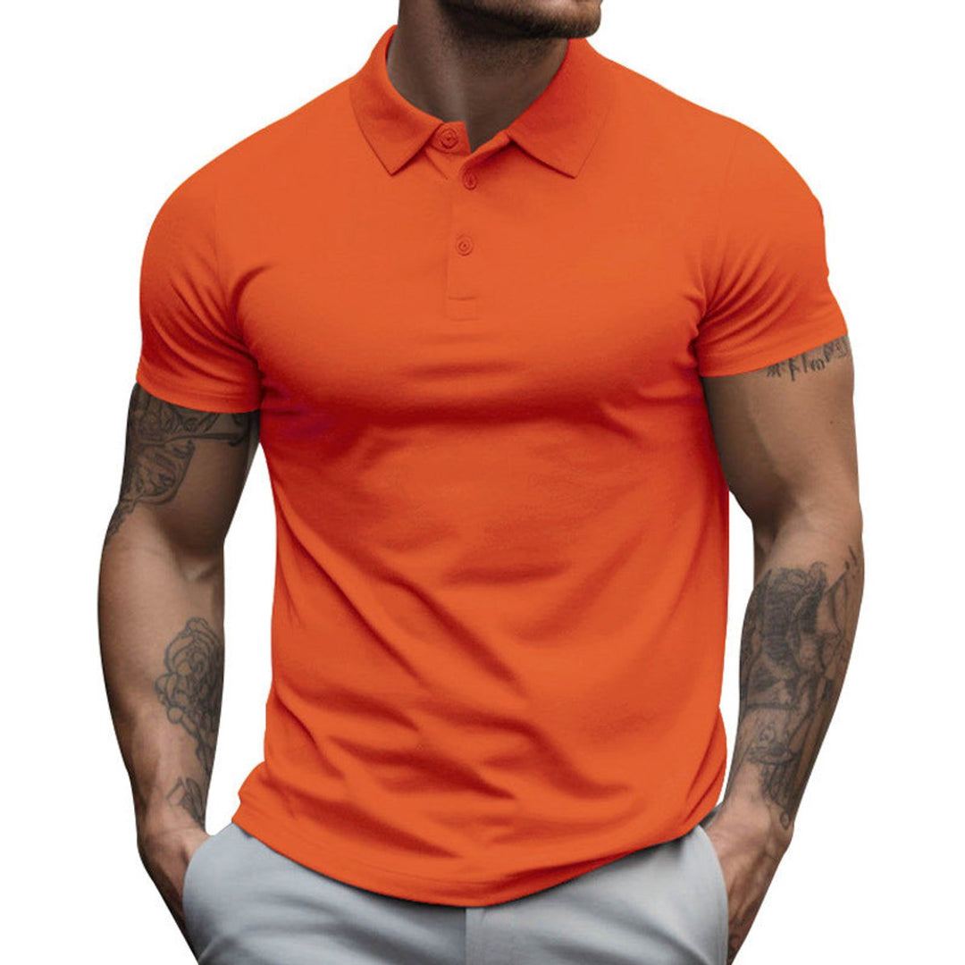 Mens Slim-Fit Short-Sleeve Henley Polo Shirt