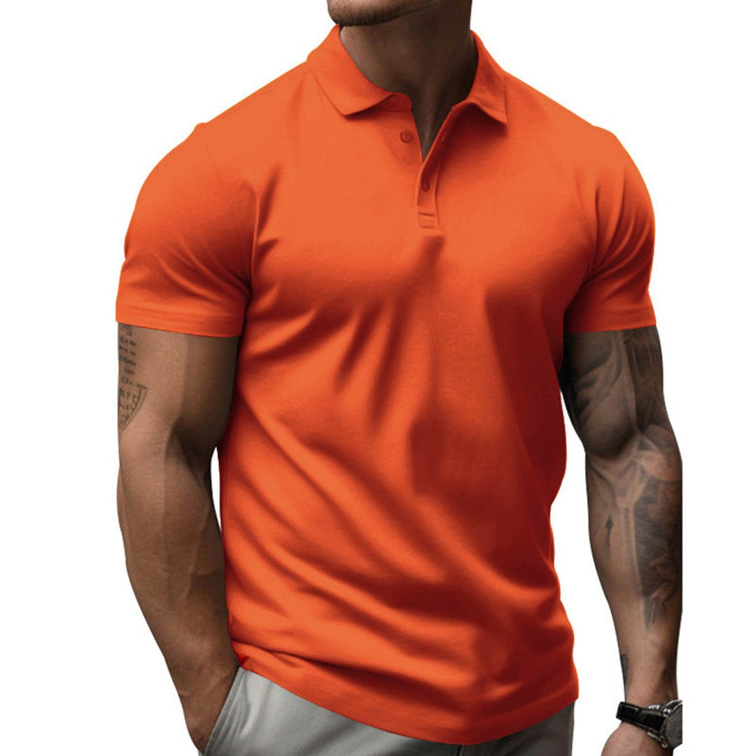Mens Slim-Fit Short-Sleeve Henley Polo Shirt