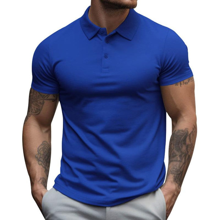 Mens Slim-Fit Short-Sleeve Henley Polo Shirt