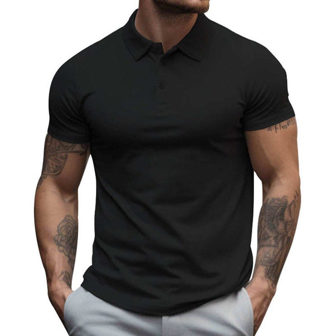 Mens Slim-Fit Short-Sleeve Henley Polo Shirt
