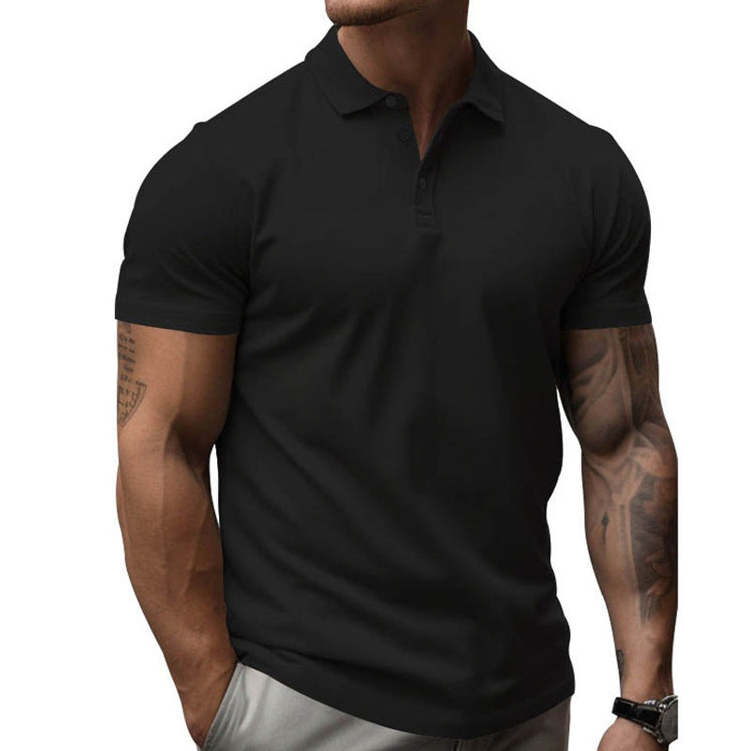 Mens Slim-Fit Short-Sleeve Henley Polo Shirt