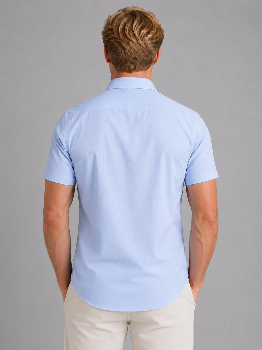 Men's Slim Fit Short Sleeve Shirt Smart Casual Summer
