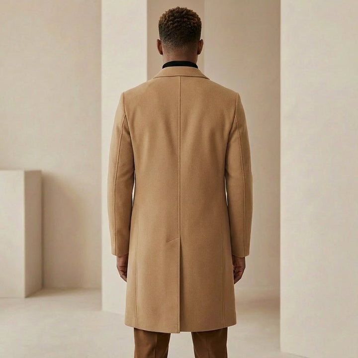 Men's Slim-Fit Tailored Wool-Blend Overcoat Mens Jacket
