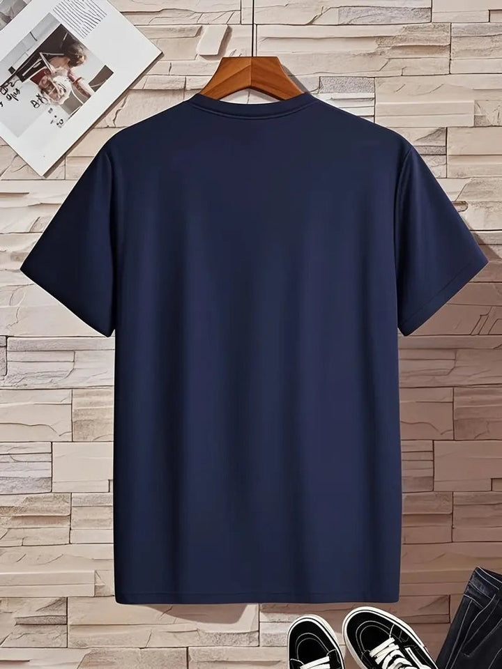 Mens Slim-Fit V-Neck Short-Sleeve T-Shirt Casual Henley Long-Sleeve Style Top