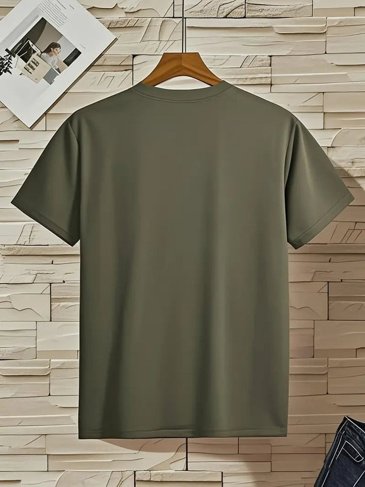 Mens Slim-Fit V-Neck Short-Sleeve T-Shirt Casual Henley Long-Sleeve Style Top