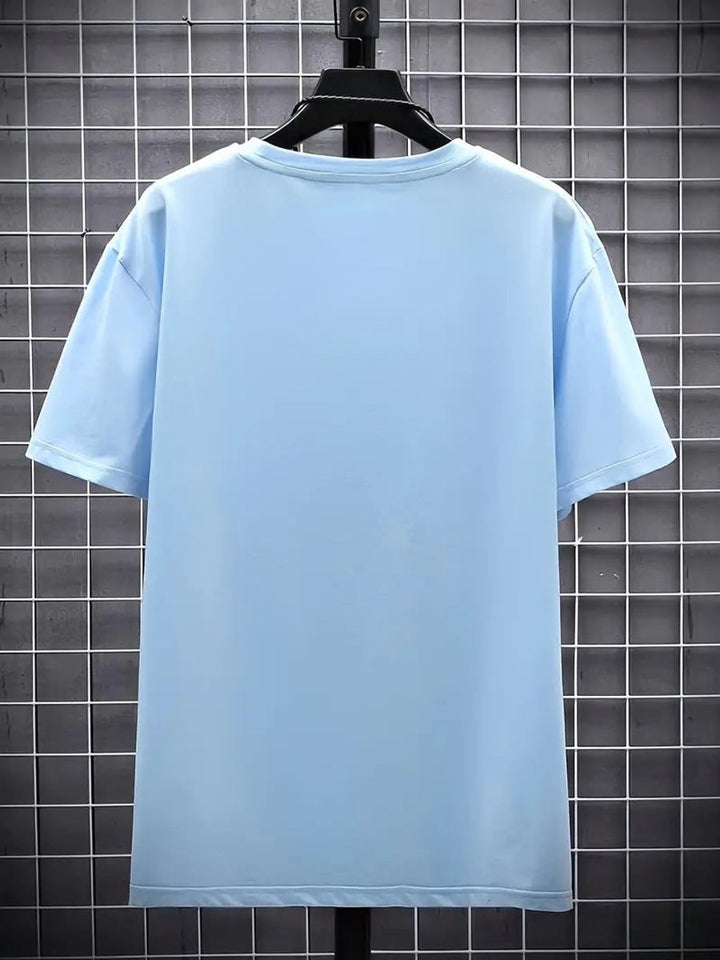 Mens Slim-Fit V-Neck Short-Sleeve T-Shirt Casual Henley Long-Sleeve Style Top