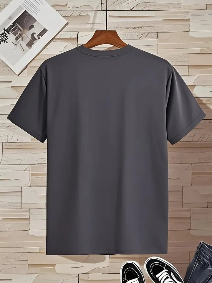 Mens Slim-Fit V-Neck Short-Sleeve T-Shirt Casual Henley Long-Sleeve Style Top