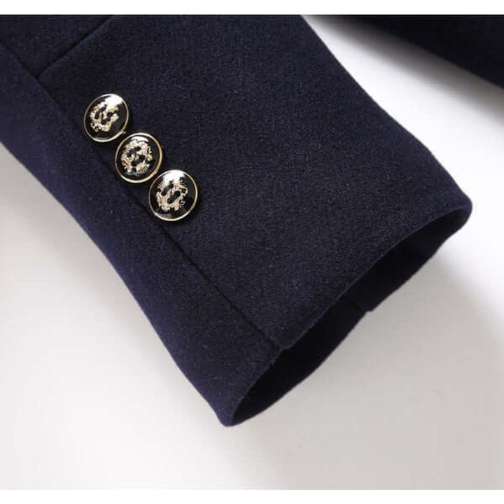 Men's Slim-Fit Wool-Feel Overcoat Detachable Collar Mens Jacket