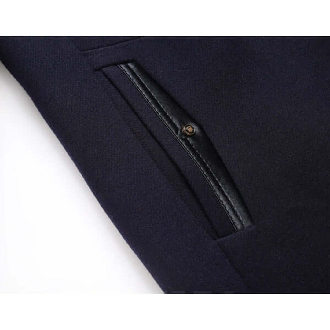 Men's Slim-Fit Wool-Feel Overcoat Detachable Collar Mens Jacket