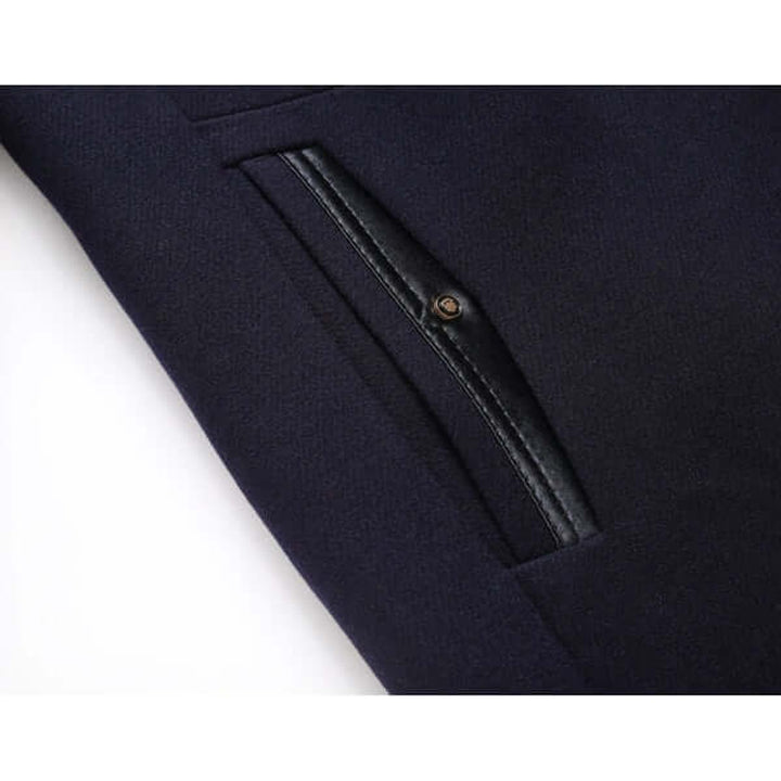 Men's Slim-Fit Wool-Feel Overcoat Detachable Collar Mens Jacket