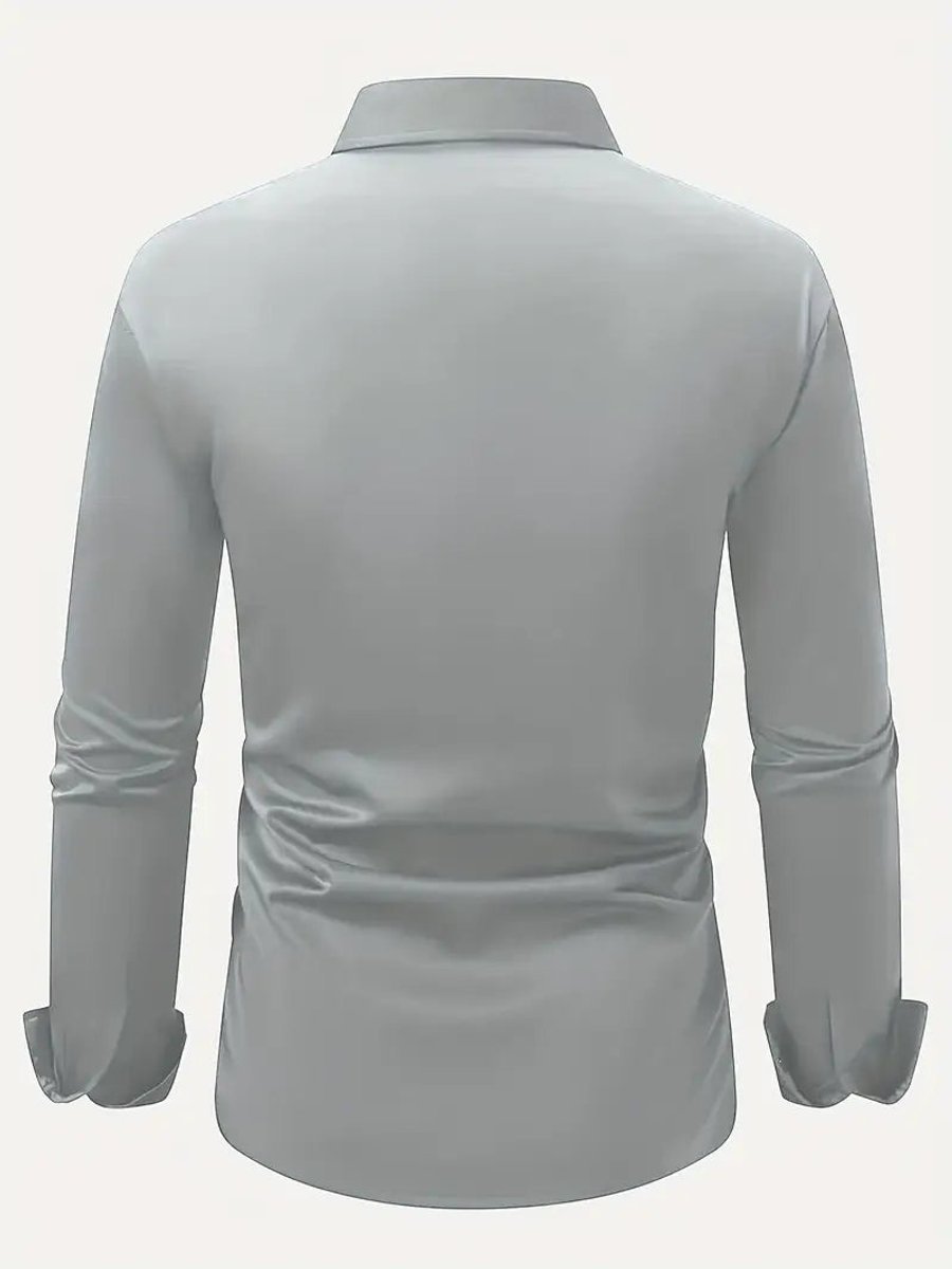 Men's Slim-Fit Wrinkle-Resistant Long-Sleeve Business Shirt