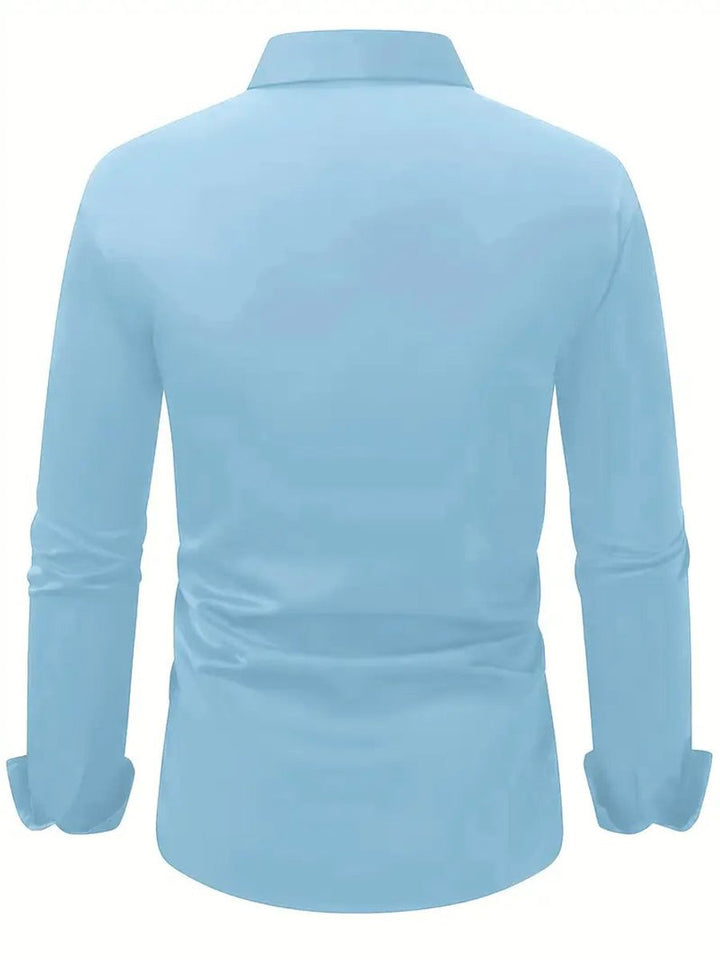 Men's Slim-Fit Wrinkle-Resistant Long-Sleeve Business Shirt