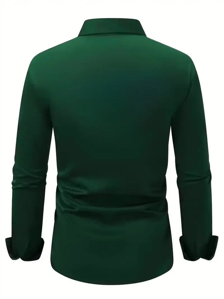 Men's Slim-Fit Wrinkle-Resistant Long-Sleeve Business Shirt