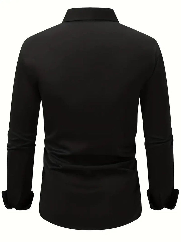 Men's Slim-Fit Wrinkle-Resistant Long-Sleeve Business Shirt