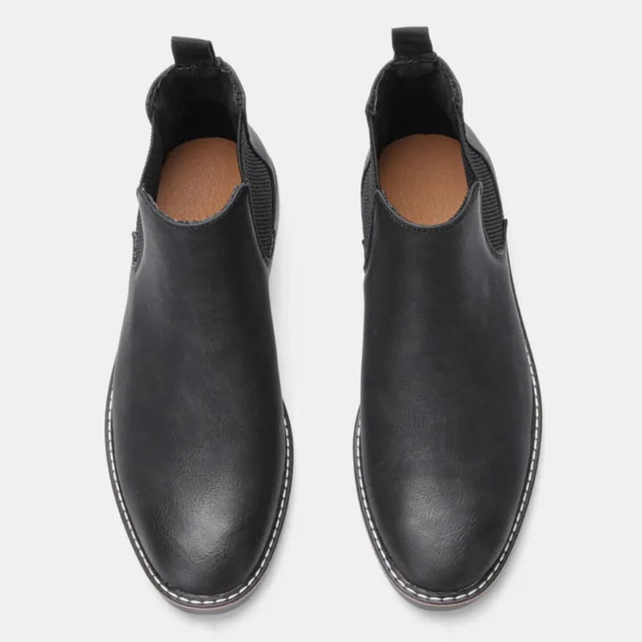 Men's Slip-On Leather Chelsea Ankle Boots