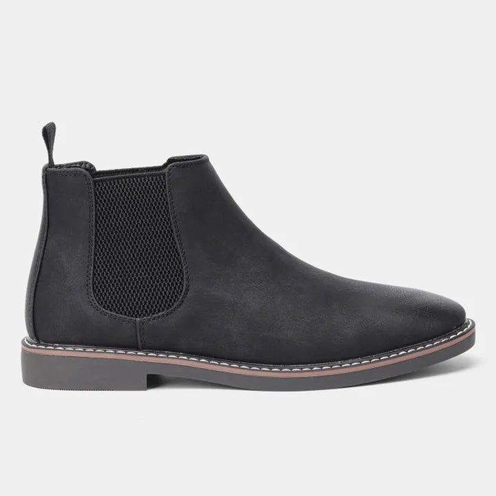 Men's Slip-On Leather Chelsea Ankle Boots