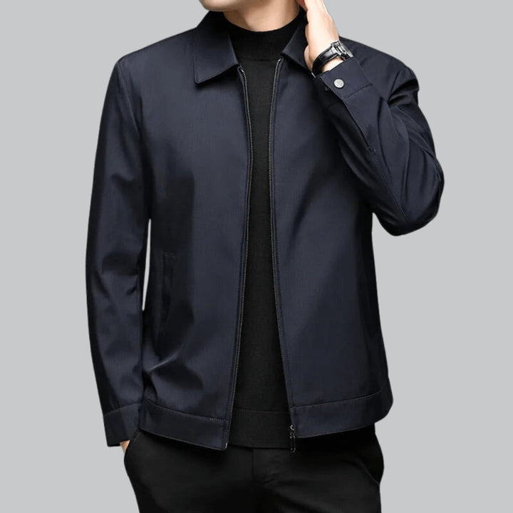 Men's Smart-Fit Zip-Up Bomber Jacket Tailored Autumn Coat