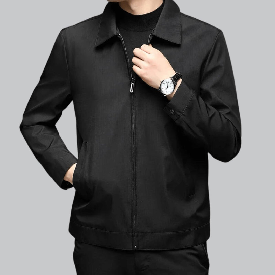 Men's Smart-Fit Zip-Up Bomber Jacket Tailored Autumn Coat