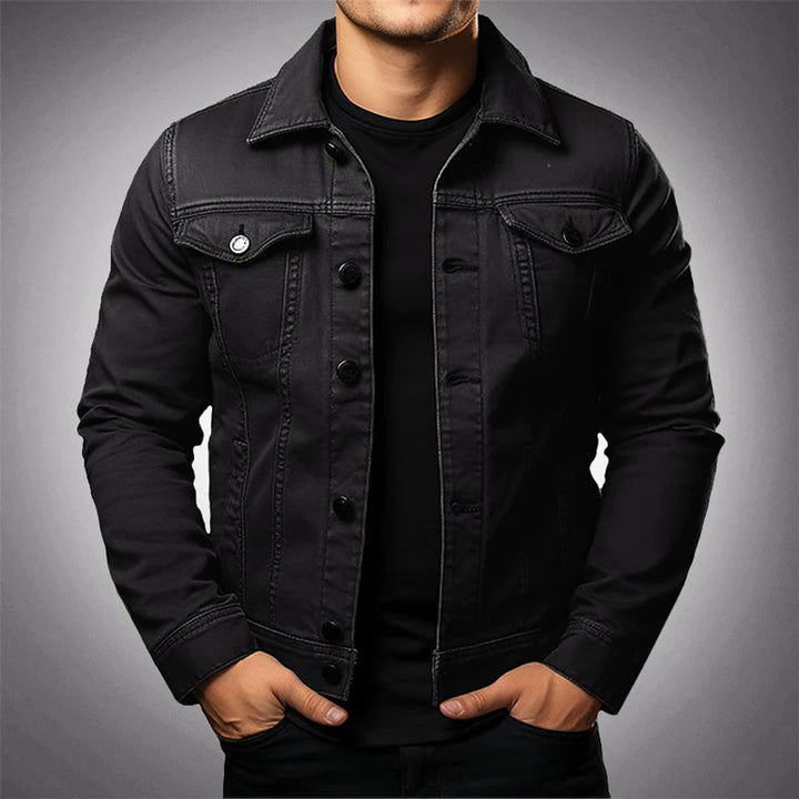 Men's Structured Button-Front Denim Jacket Mens Coats