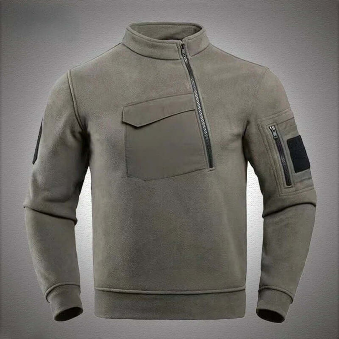 Men's Tactical Fleece Jacket Quarter-Zip Outdoor Coat