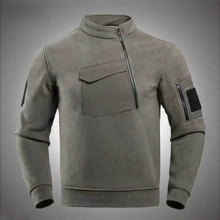 Men's Tactical Fleece Jacket Quarter-Zip Outdoor Coat