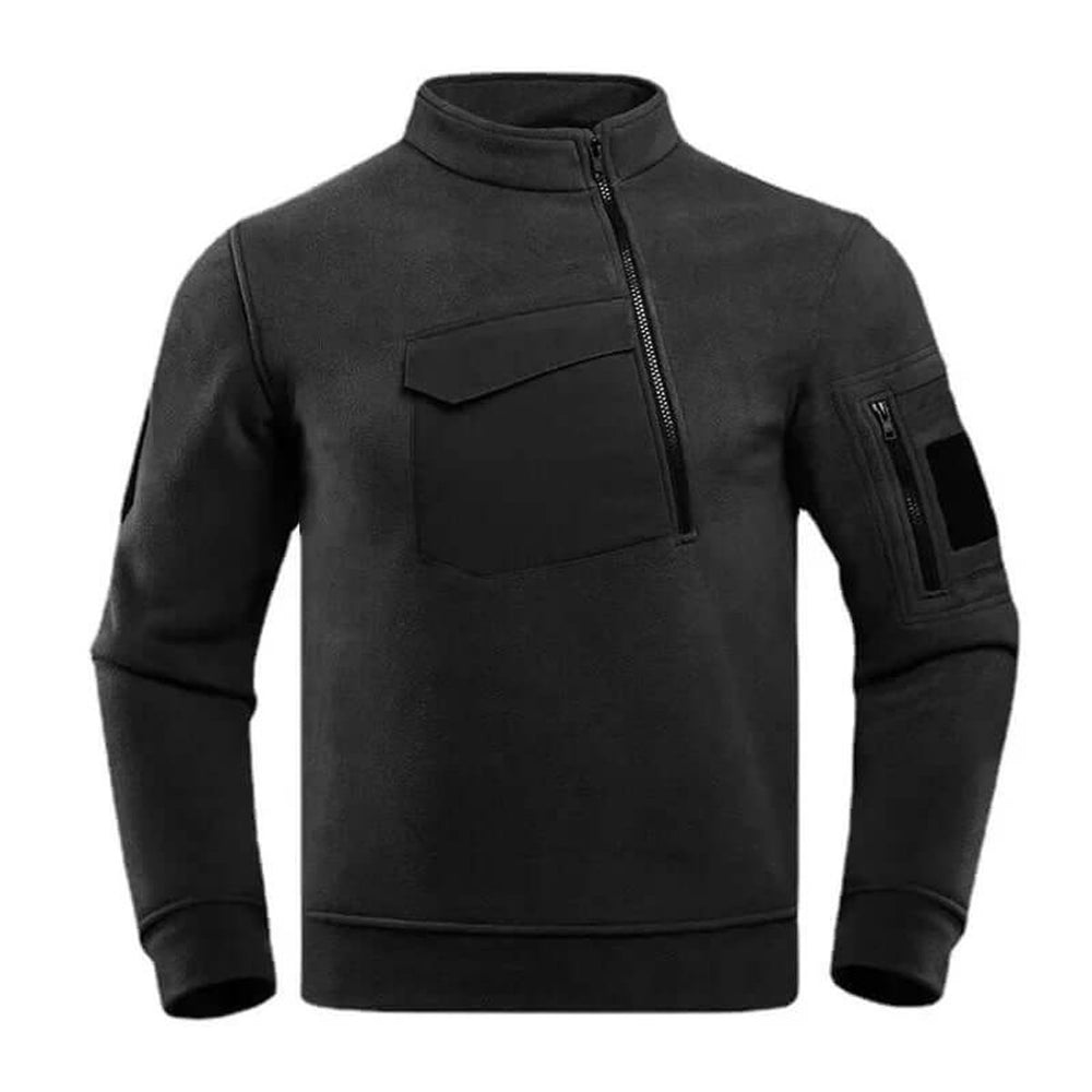 Men's Tactical Fleece Jacket Quarter-Zip Outdoor Coat