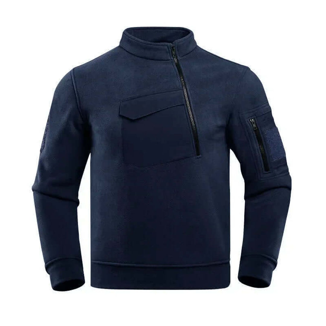 Men's Tactical Fleece Jacket Quarter-Zip Outdoor Coat