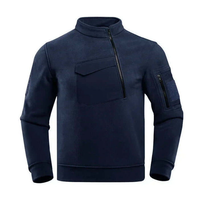 Men's Tactical Fleece Jacket Quarter-Zip Outdoor Coat