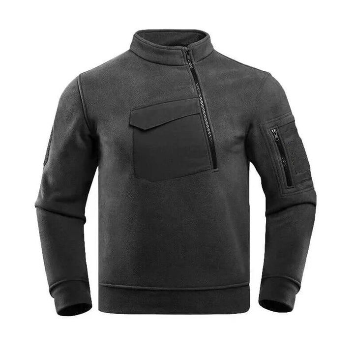 Men's Tactical Fleece Jacket Quarter-Zip Outdoor Coat