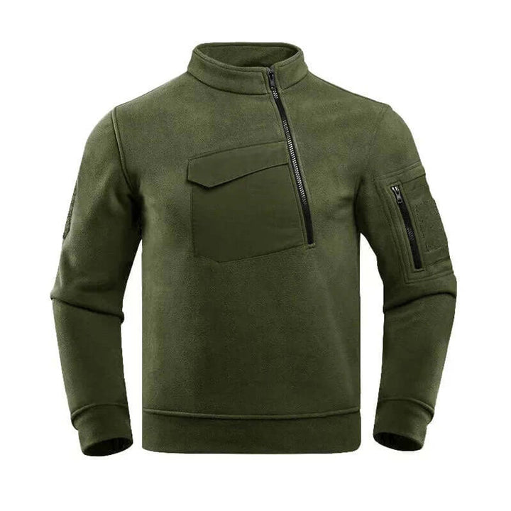 Men's Tactical Fleece Jacket Quarter-Zip Outdoor Coat