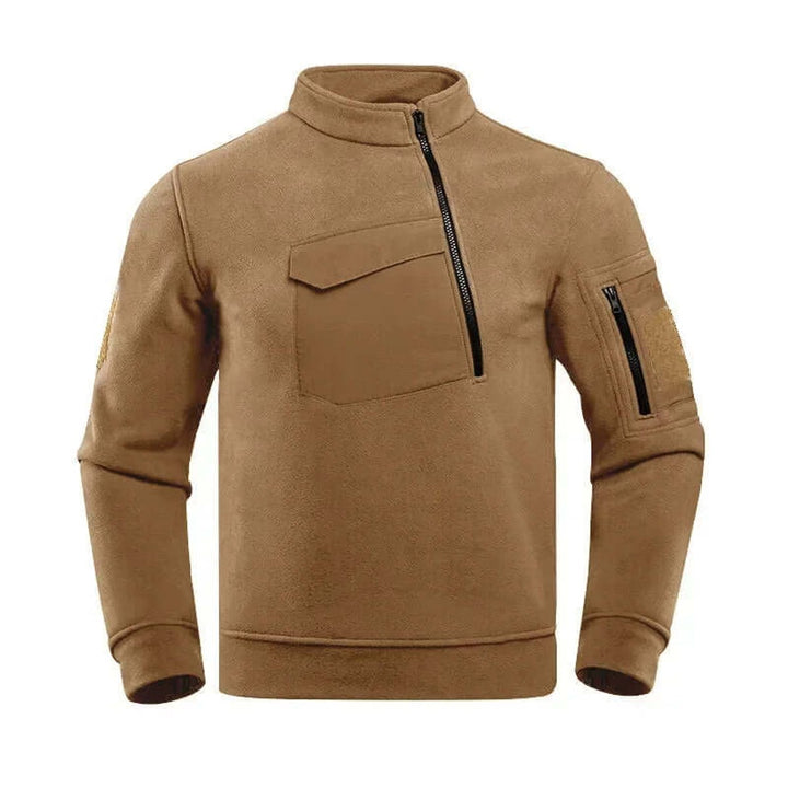 Men's Tactical Fleece Jacket Quarter-Zip Outdoor Coat