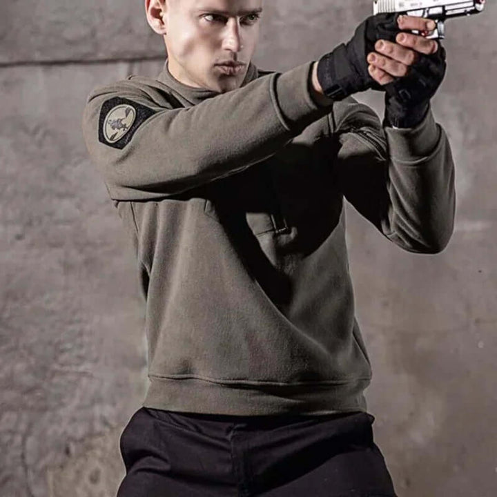 Men's Tactical Fleece Jacket Quarter-Zip Outdoor Coat