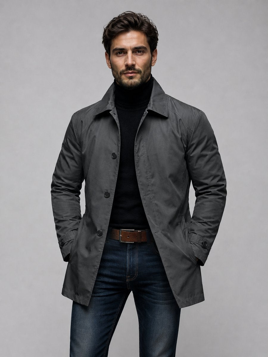 Men's Tailored Longline Waterproof Jacket Smart Coat