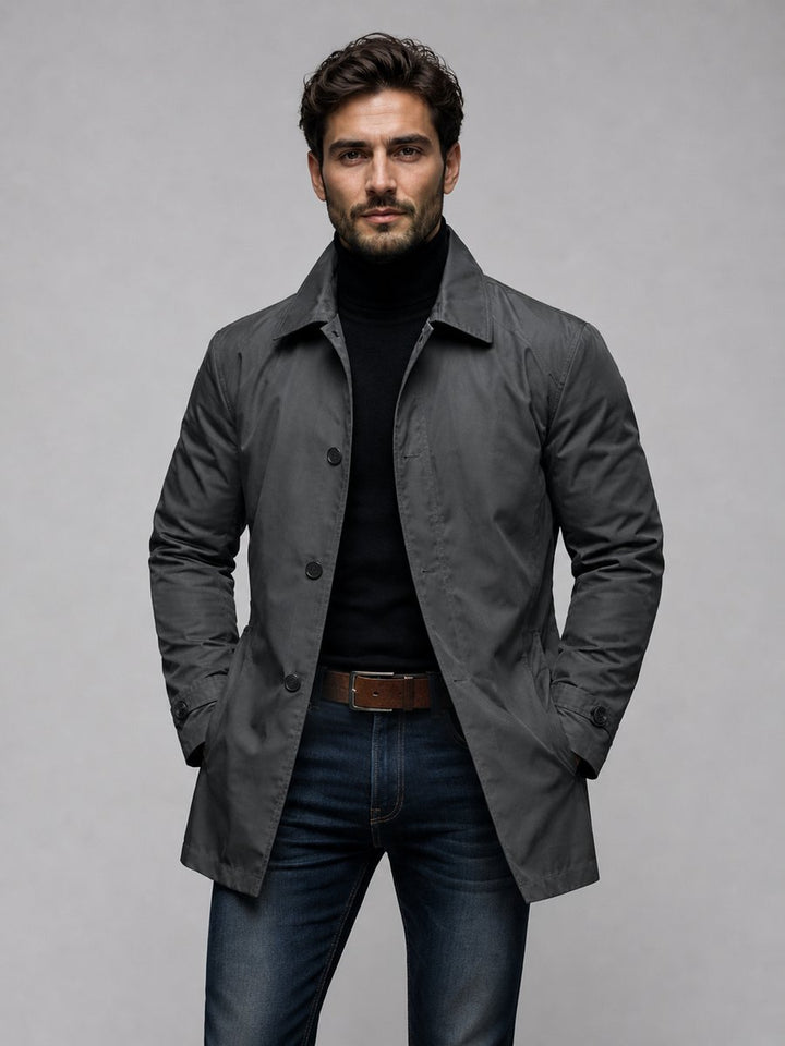 Men's Tailored Longline Waterproof Jacket Smart Coat