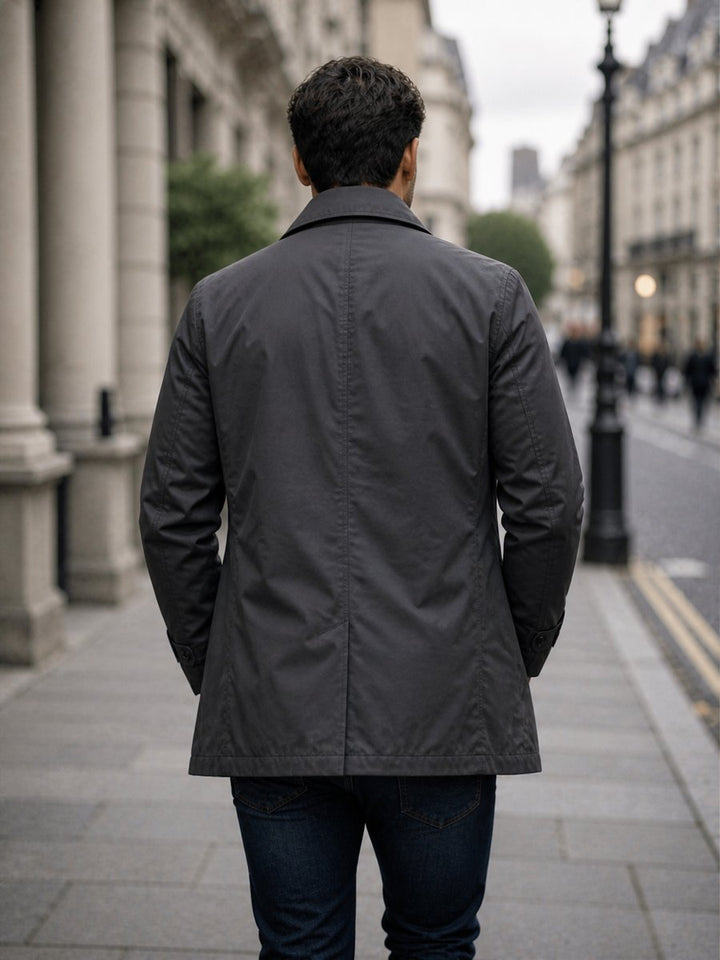 Men's Tailored Longline Waterproof Jacket Smart Coat