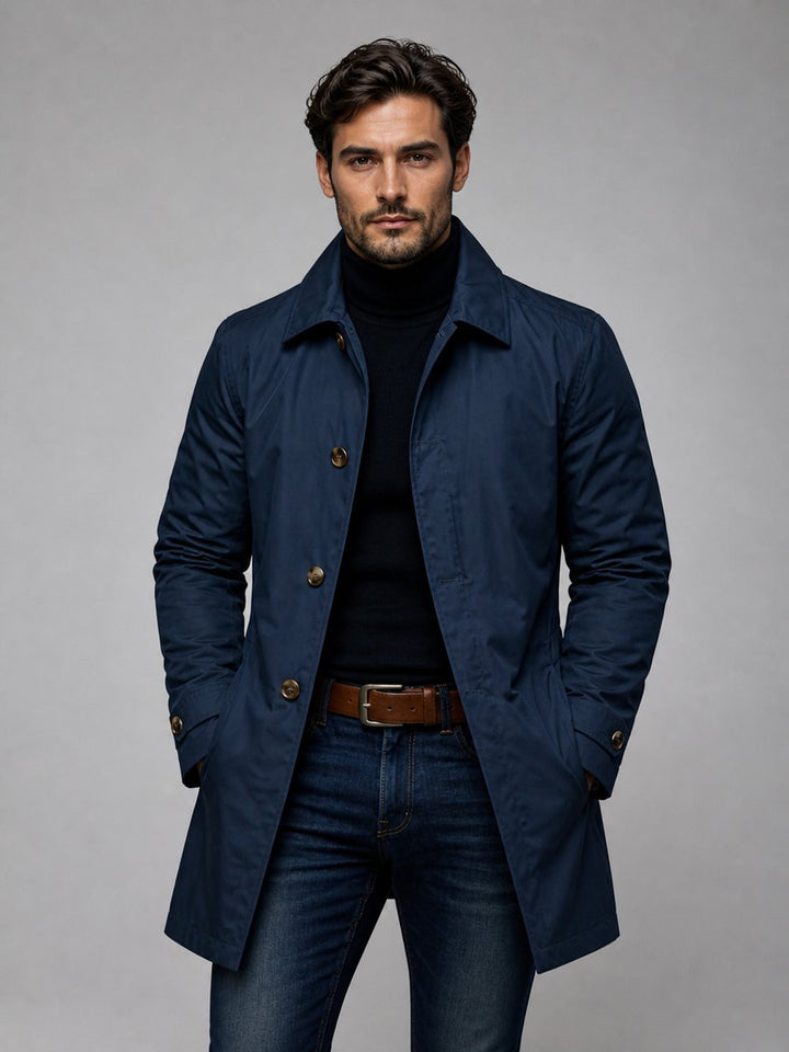 Men's Tailored Longline Waterproof Jacket Smart Coat