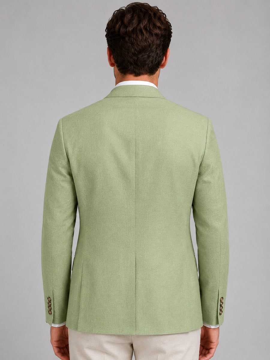 Mens Tailored Single-Button Linen-Look Smart Casual Blazer Jacket