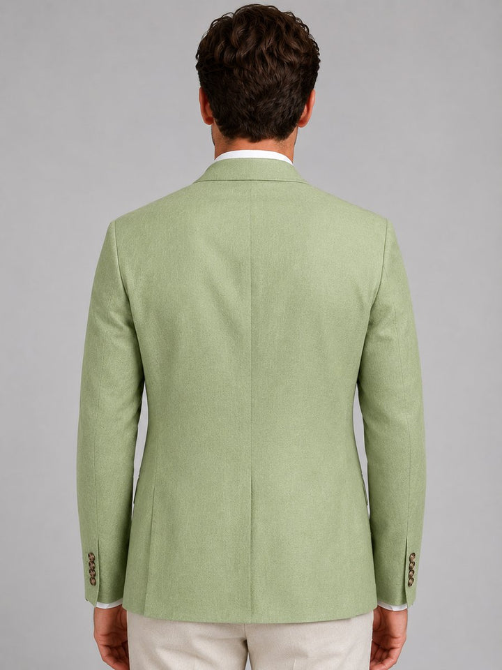 Mens Tailored Single-Button Linen-Look Smart Casual Blazer Jacket