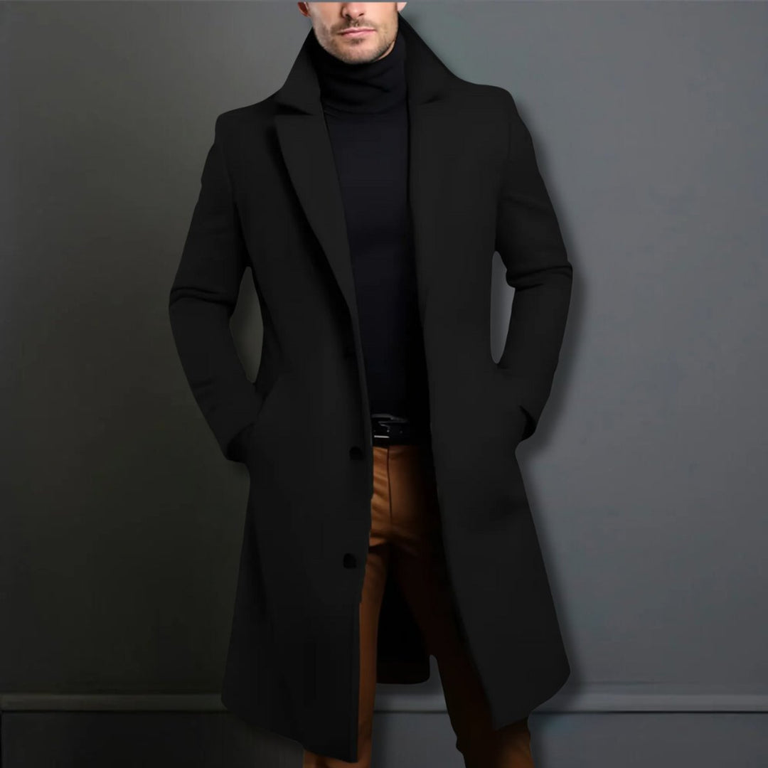 Men's Tailored Slim-Fit Longline Overcoat Mens Jacket