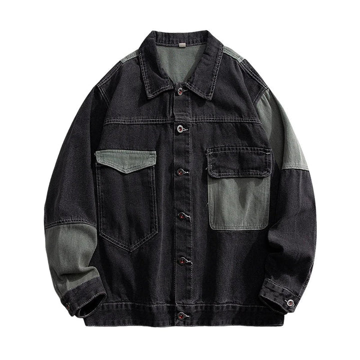 Mens Two-Tone Utility Denim Jacket Workwear Carhartt Style