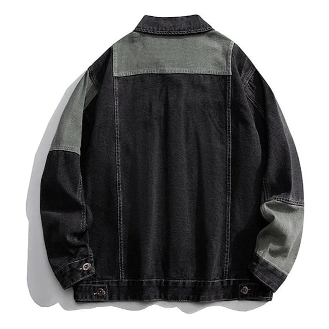 Mens Two-Tone Utility Denim Jacket Workwear Carhartt Style