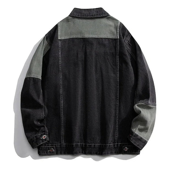 Mens Two-Tone Utility Denim Jacket Workwear Carhartt Style