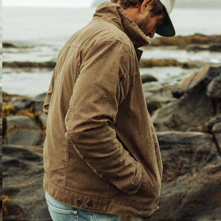 Men's Utility Bomber Jacket Rugged Button-Up Outdoor Coat