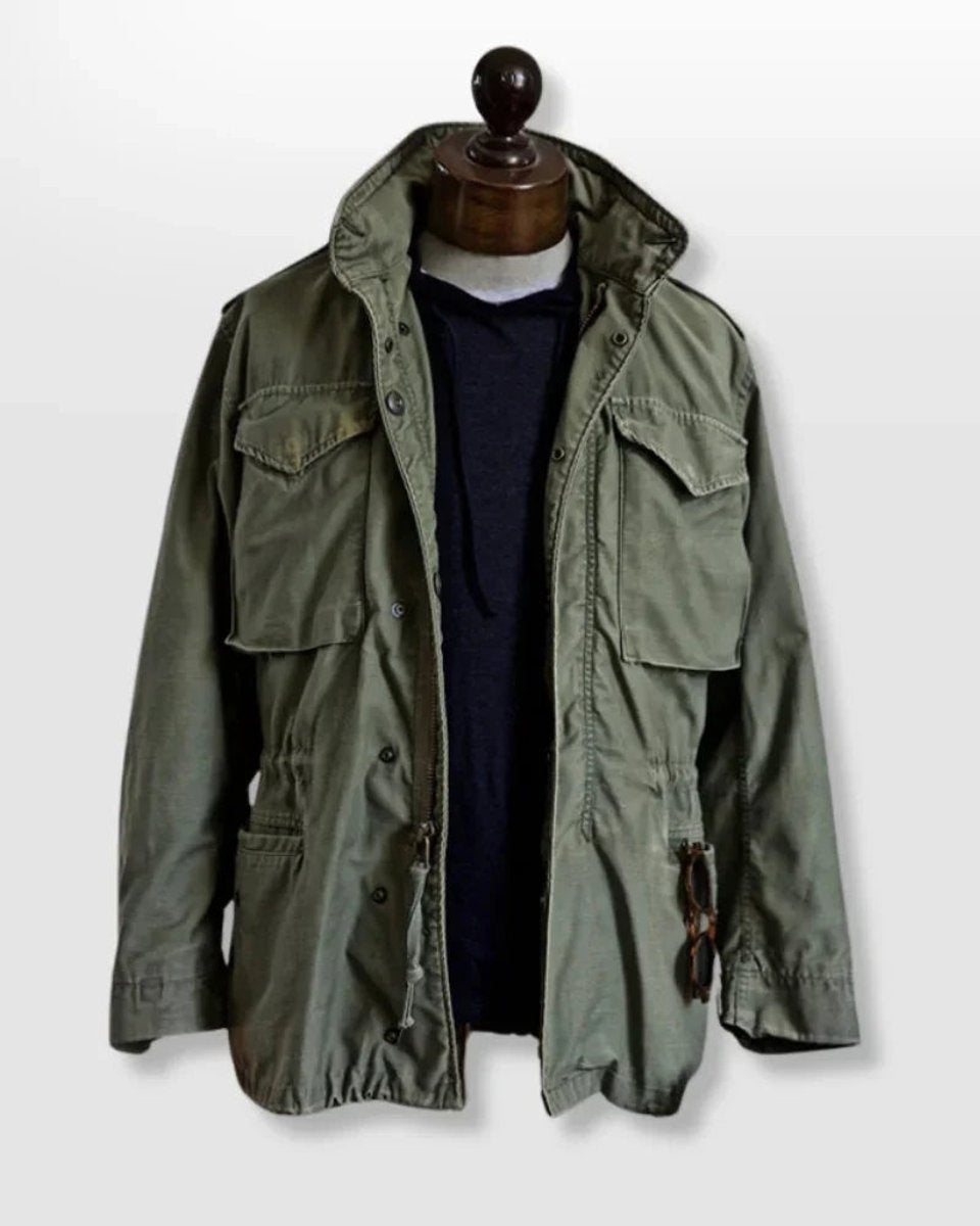 Men's Vintage Adjustable-Waist Field Jacket Mens Coat