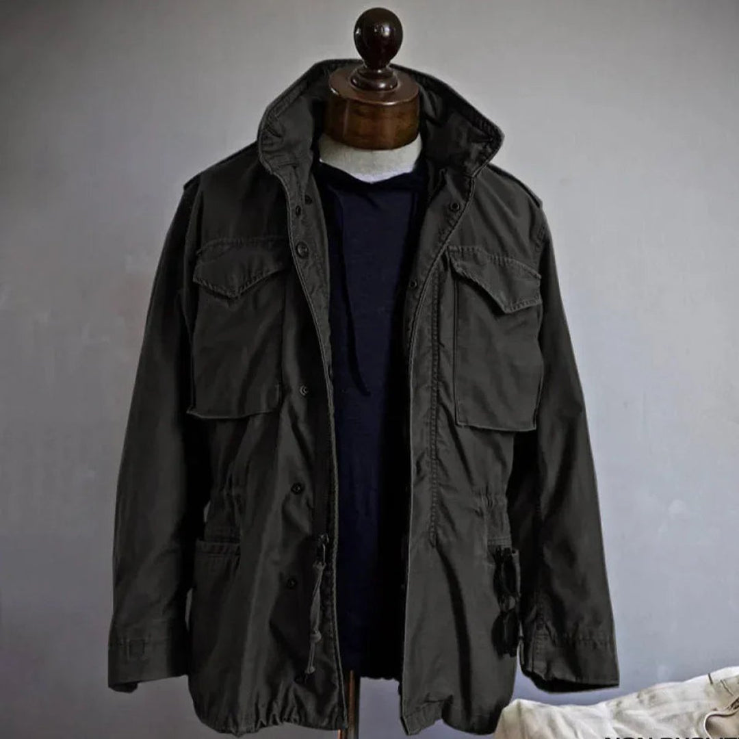 Men's Vintage Adjustable-Waist Field Jacket Mens Coat